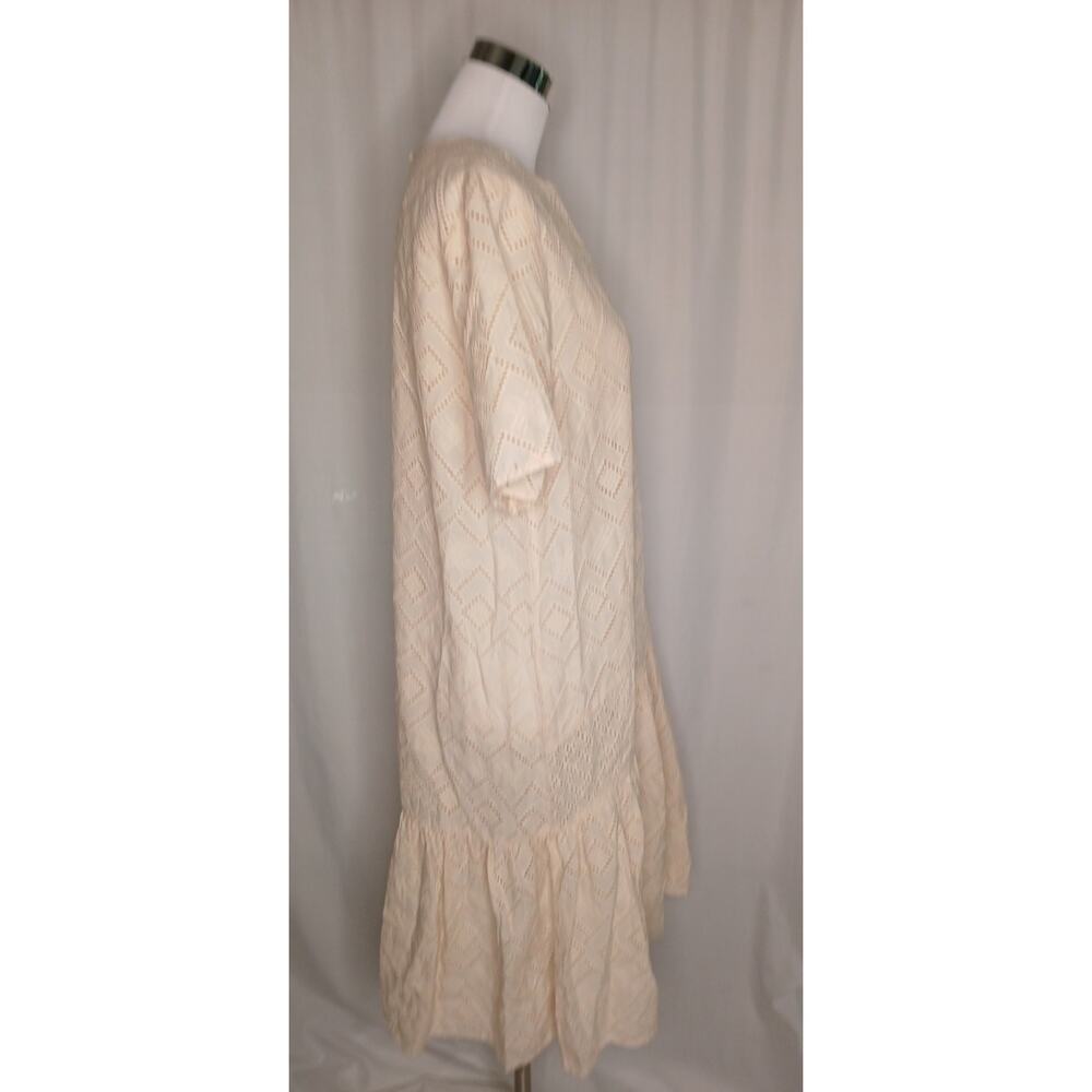 Saint Tropez AlmaSZ dress eyelet drop waist tunic cream beige medium lagenlook - Picture 13 of 13